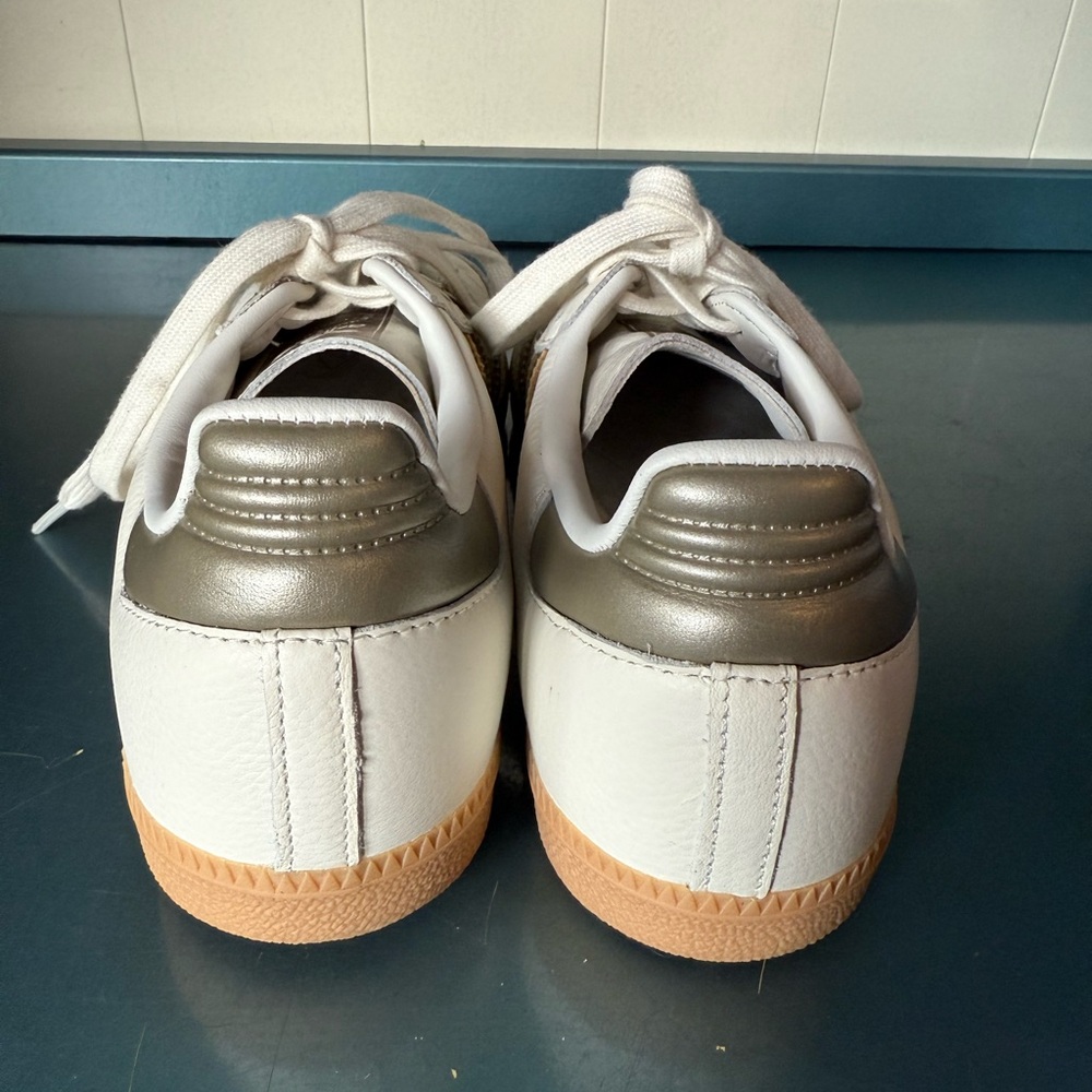 Adidas Samba OG White and Wonder Gold Metallic Shoes - Picture 5 of 7
